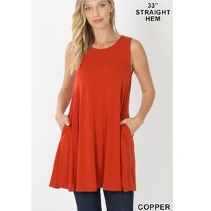 12 PACK!! ROUND NECK SLEEVELESS STRAIGHT HEM TUNIC 91-19